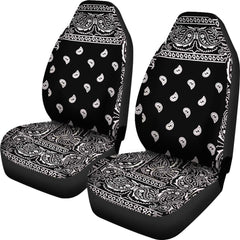 Black Bandana Car Seat Covers