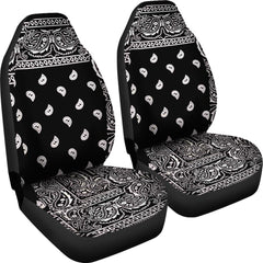 Black Bandana Car Seat Covers