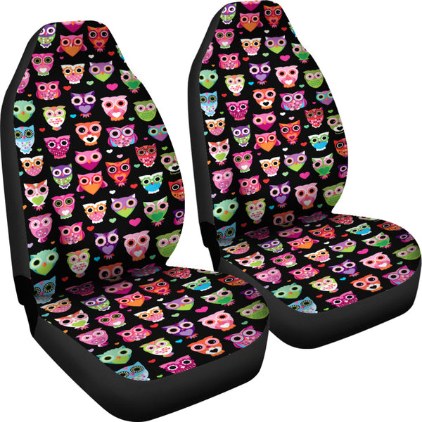 Black Owls Car Seat Cover