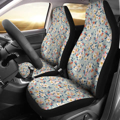 Boho White Flowers Car Seat Covers