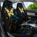 Butterfly Blue Damask Rose Seat Covers