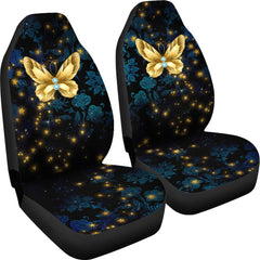 Butterfly Blue Damask Rose Seat Covers