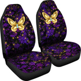 Butterfly Purple Floral Damask Car Seat Covers