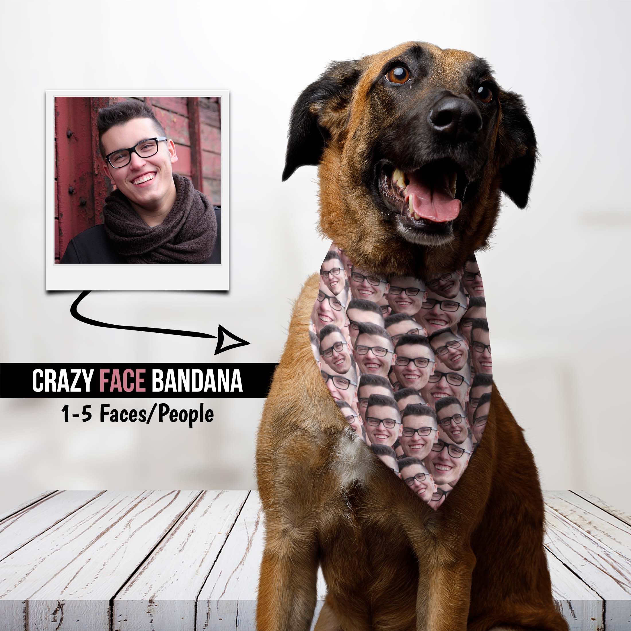 Crazy Faces Pet Bandana Collar