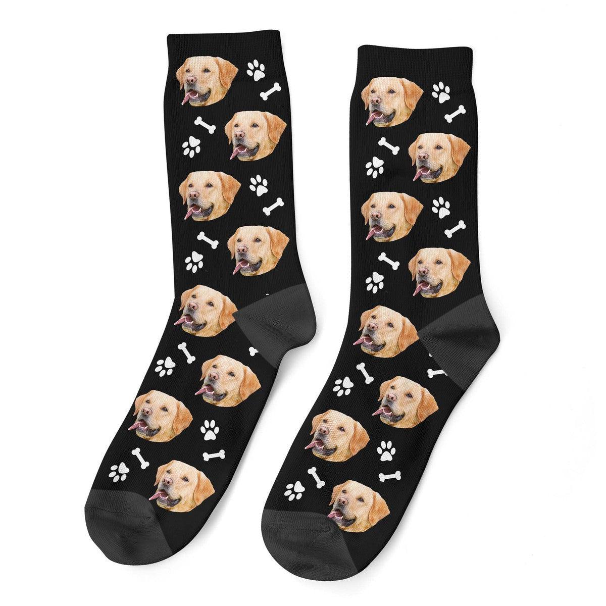 Custom dog photo socks hotsell