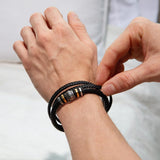 Men's Love You Forever Leather Bracelet Dad You Are The Beating Of My Heart