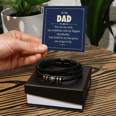 Men's Love You Forever Leather Bracelet To My Dad You Are My Rock