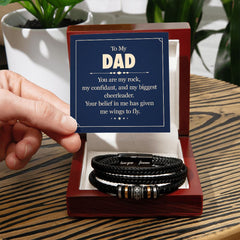 Men's Love You Forever Leather Bracelet To My Dad You Are My Rock