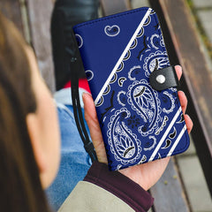 Royal Blue Bandana Phone Case Wallet