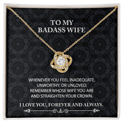 To My Badass Wife Love Knot Necklace