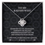 To My Badass Wife Love Knot Necklace