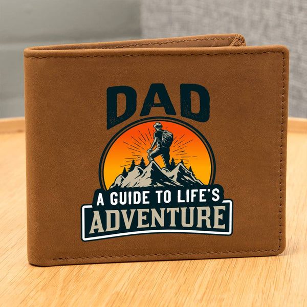 Dad A Guide To Life's Adventure Leather Wallet
