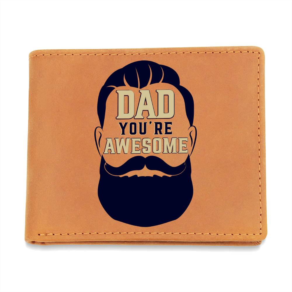 Dad You Are Awesome Leather Wallet