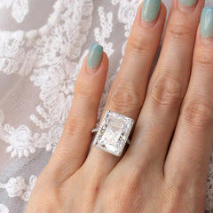 Bright Rectangular Eye-catching Ring Fashion Simple