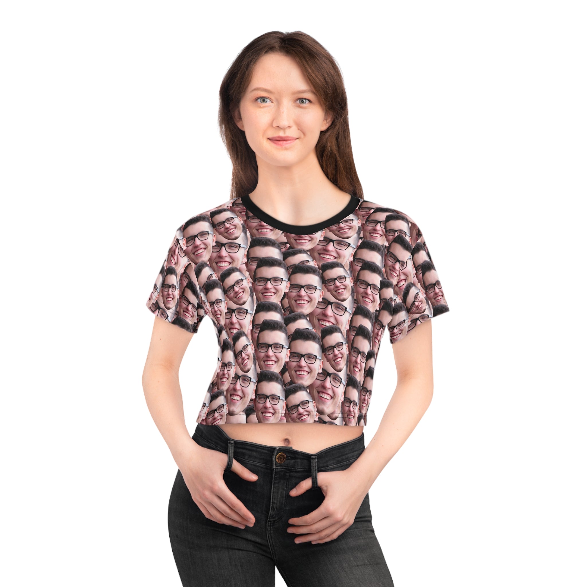 Crazy Faces Crop Tee