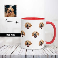 Custom Dog Face Mug With Color Inside