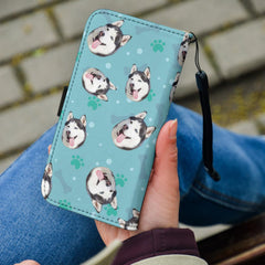 Custom Dog Face Phone Wallet Case