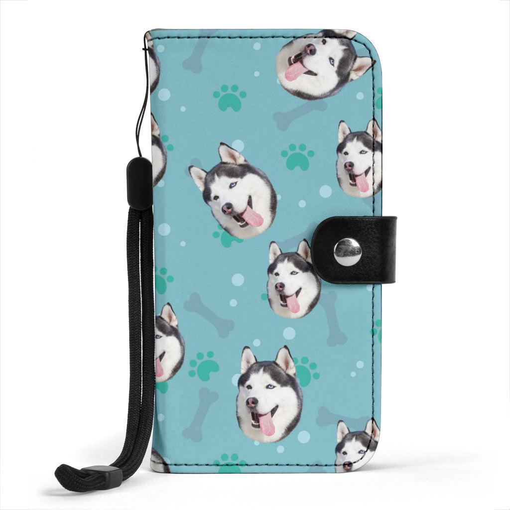 Custom Dog Face Phone Wallet Case