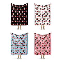 Custom Face and Hearts Personalised Blanket