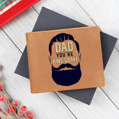 Dad You Are Awesome Leather Wallet