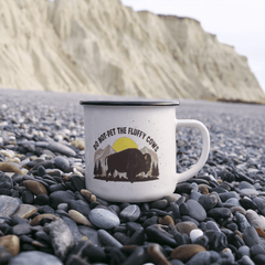 Enamel Camping Mug Do Not Pet The Fluffy Cows