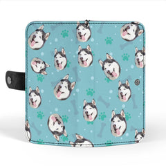 Custom Dog Face Phone Wallet Case