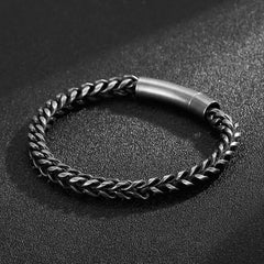 Men's Stainless Steel Round Mill Simple Fashion Titanium Steel Vintage Bracelet