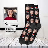 I Love Mom Face Socks