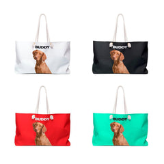 Personalized Dog Portrait Weekender Tote Bag