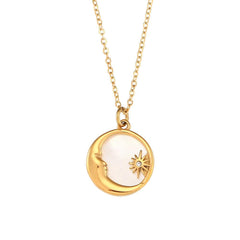 Popular Versatile Shell Moon Necklace