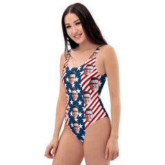 Stars Stripes USA Flag Custom Face Swimsuit