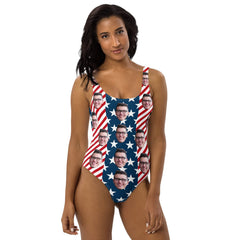 Stars Stripes USA Flag Custom Face Swimsuit