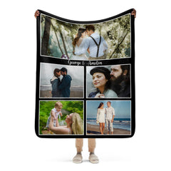 Custom Photo Collage Sherpa Blanket