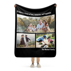 Custom Photo Collage Sherpa Blanket