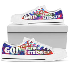 God is My Refuge & Strength Women's Low Top Shoes